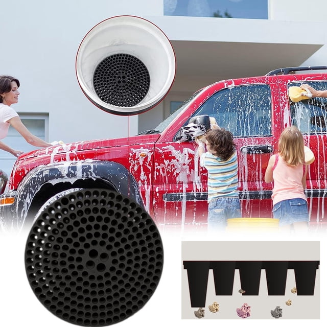 Car Wash Bucket Sand and Gravel Filter Screen - Professional Isolation Net Funnel for Car Wash Shops - Protects Vehicle Paint - Easy Install/Remove - 26x26x3.5cm - Available in Black, Red