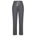 thumbnail image 3 of Women's Lace Up Wide Leg Cropped Pants - Solid Color Casual Trousers with Pockets (2), 3 of 3