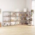 thumbnail image 1 of vidaXL 4-Layer Shelves 5 pcs Silver Steel&Engineered Wood, 1 of 5