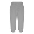 thumbnail image 4 of Timegard Womens Sweatpants Capri Pants Cinch Bottom Solid Color Cropped Joggers Workout Pants with Pockets, 4 of 6