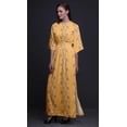 thumbnail image 3 of Bimba Rayon Leaves & Magnolia Floral Printed Womens Long MaxiDressGown With Side Slit-Large, 3 of 6