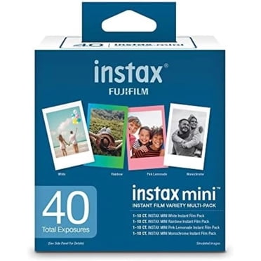 Fujifilm Instax Mini - Trousse Variée Économique - Trousse de Pellicule Instantanée - Instax Mini - 10 Expositions - 4 cassettes