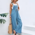 thumbnail image 1 of TIMIFIS Womens Baggy Jumpsuits Solid Color Wide Leg Overalls Fashion Casual Loose Cute Rompers Pants with Pockets, 1 of 6