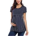 thumbnail image 2 of POINTERTECK Follure Femmes Maternité Manches Courtes Tops de Mode Grossesse T-shirt Vêtements, 2 of 4