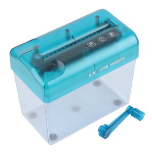 Estink Mini Shredder manuel, Déchiqueteuse à main antidérapante, Découpe de bandes, Décaisse manuelle avec Rocker manuel, Couleurs assorties