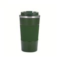 thumbnail image 1 of Vaccum Insulated Stainless Steel Coffee Travel Mug With With Press & Lock Lid - Green, 500ml | Double Walled Thermos Flask With Silicon Grip - Leak Proof Travel Tumbler For Hot & Cold Drinks, 1 of 4