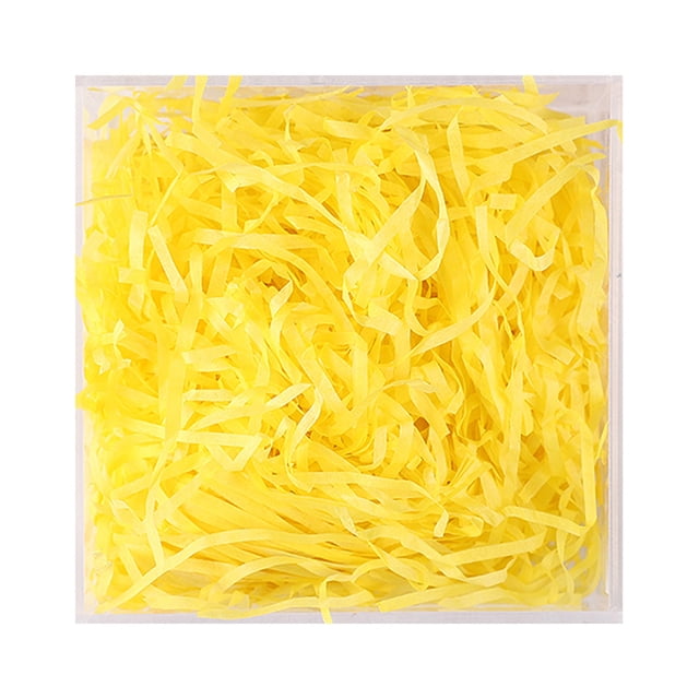 1 Pack Lafite Paper Raffia Filler Colorful Shredded Box Packaging Decoration Practical Wedding Party Easter New Year Yellow