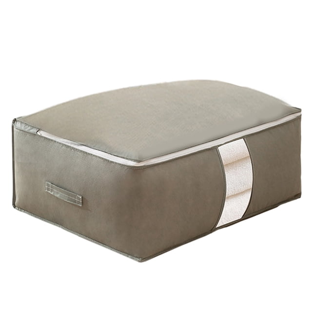 Heating Pads Large Capacity Clothes Storage Bag Organizer With Reinforced Handle Thick Fabric For Comforters Blankets Bedding Foldable With Sturdy Zipper Clear Window