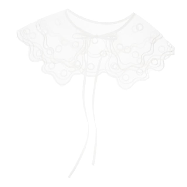 Esquirla Chiffon Floral Fake Collar Detachable - White 01, as described
