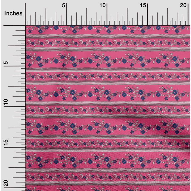 oneOone Coton Soie Stripefeuilles & Imprimé Floral 1 Yard 42 Inch Wide