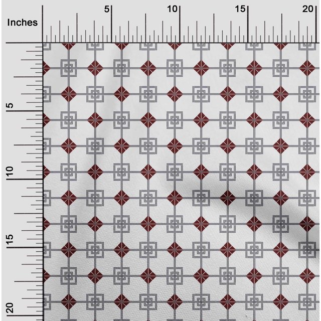 oneOone Organic Cotton Poplin Twill Fabric Square & Triangle Geometric Print Fabric BTY 42 Inch Wide
