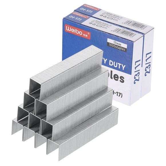 Uxcell 23/17 Staples for Stapler, 2Box 2000pcs 11/16" Leg Clinch Chisel Point Staples