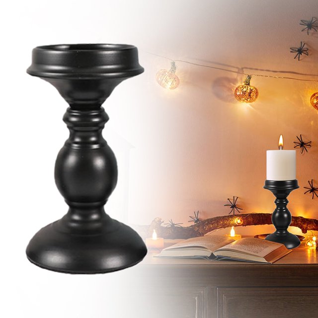 Halloween Candlestick American Retro Black Candlestick Aromatherapy Column Candle Stand Decoration Crafts Shooting Props