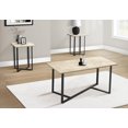 thumbnail image 3 of Monarch Specialties Table Set, 3pcs Set, Coffee, End, Living Room, Cream Stone Laminate, Black Metal, Contemporary, Modern, 3 of 3