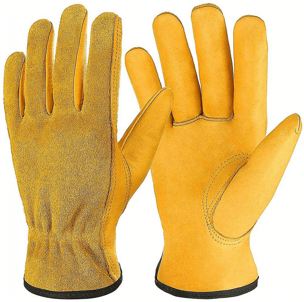Gardening Gloves Cowhide Work Gloves, Breathable And Flexible Leather Work Gloves For Men