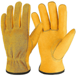 Gardening Gloves Cowhide Work Gloves, Breathable And Flexible Leather Work Gloves For Men