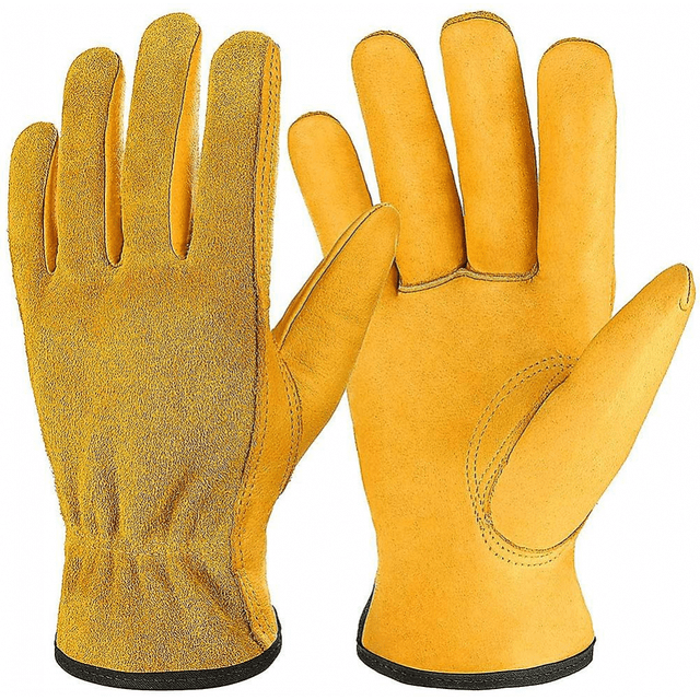 Gardening Gloves Cowhide Work Gloves, Breathable And Flexible Leather Work Gloves For Men