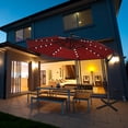 thumbnail image 3 of Costway Parasol Déporté de Patio 10 Pieds à DEL Solaires, Rotation à 360 Degrés, Bourgogne, 3 of 10