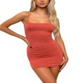 thumbnail image 1 of Women Summer Bodycon Mini Dress Solid Color Spaghetti Strap Backless Low Cut Clubwear Short Dress, 1 of 6
