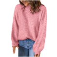 thumbnail image 1 of Timegard Hauts en Tricot pour Femmes Chandails Col Roulé Manches Longues Épaules Tombantes Chandail Uni Automne Hiver, 1 of 7