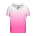 thumbnail image 4 of Besolor Mens Casual Hooded Tops Gradient Drawstring Short Sleeve Shirts Sports ness Pullover Summer Blouse, 4 of 4