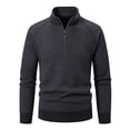 thumbnail image 4 of Sweaters for Men Standing Collar Half Zipper Elasticity Knit Base Long Sleeve, 4 of 9