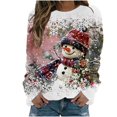 thumbnail image 2 of cllios Chandails de Noël pour Femmes à Manches Longues, Haut Graphique Bonhomme de Neige, Chandail à Col Rond Amusant, Chandail Graphique pour Femmes, Mode 2024, 2 of 4