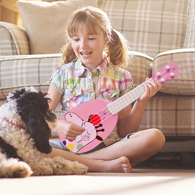 Yhmxh Home Decor,House Warming Gifts New Home Children Simulation Ukulele Simulation Guitar Can Play Enlightenment Educational Musical Instruments Early Education Music Toys Sturdy Ukulele