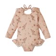 thumbnail image 1 of DecSea Maillot une Pièce Mignon pour Bébé Fille, FPS 50+, Manches Longues, Noué, Dos Nu, Tenue de Plage, 1 of 9
