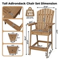 thumbnail image 1 of GloryStar Outdoor Tall Adirondack Chairs Set of 2 HDPE, Paio Adirondack Barstools with Connecting Tray, Recycled Poly Patio High Adirondack Chairs for Deck, Backyard, Balcony, 1 of 8