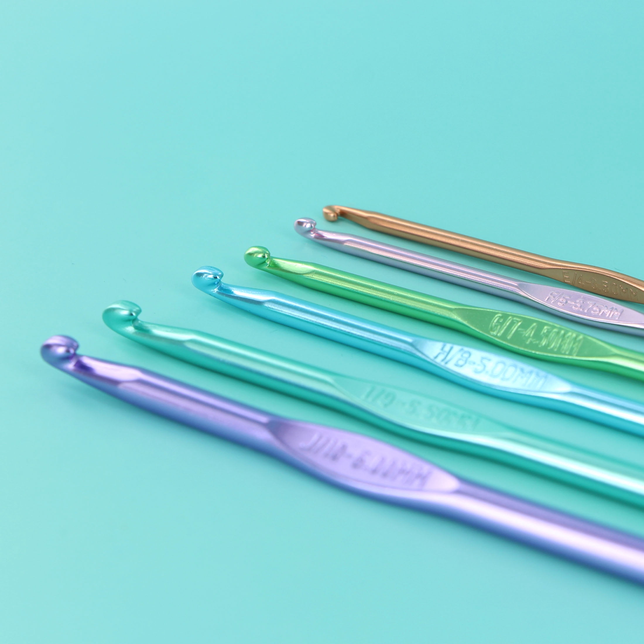 LOVE KNITTING ensemble de crochets - 6 pièces, 3.5-6 mm (0.24 po), 15 cm (5.9 po) aluminium