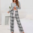 thumbnail image 4 of LSLJS Ensembles de Pyjama pour Femmes Mode Décontractée Manches Longues Confortable Ensemble à Carreaux Chandail Hauts Blouse Cadeaux pour Hommes, 4 of 5