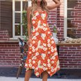 thumbnail image 4 of Ovzne Robes Grande Taille pour Femmes aux Formes Robe de Plage Robe pour Femmes à Imprimé Sans Manches avec Poche Ourlet Irrégulier Robe à Col Rond Robe Grande Taille Imprimée Liquidation, 4 of 5