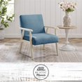 thumbnail image 2 of Posh Living Alton Traditional Fabric & Solid Wood Armchair in Light Blue/Cream, 2 of 9