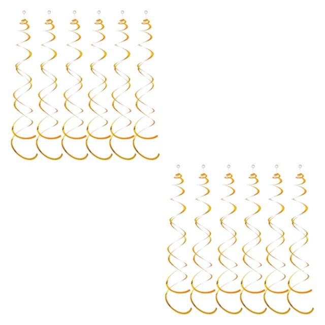 VONKY 6pcs/set Customized Spiral Pendant For DIY Decoration Safe Ingredients Exquisite Craft Birthday Star Spiral Pendant PVC Gold 2Set
