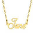 thumbnail image 1 of KISPER Collier Pendentif Prénom Personnalisé en Acier Inoxydable Plaqué Or 18K, Jane, 1 of 6
