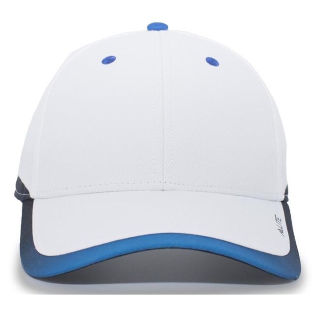 Pacific Headwear 416L.220.OS Lite Series Hook & Loop Adjustable Cap, White & Royal - One Size