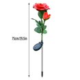 thumbnail image 3 of Solar Garden Lights Outdoor Rose-Shaped Double-Headed LED Stake Lights With Stainless Steel Base And IP65 Weatherproof Rating, 3 of 4