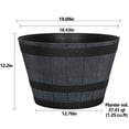 thumbnail image 4 of Mainstays 19in Whiskey Barrel Resin Planter, Grey, 4 of 5