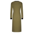 thumbnail image 4 of AherBiu Pyjamas pour Femmes à Manches Longues, Chemises de Nuit à Col en V Fendu, Vêtements de Nuit Confortables, Robes Longues avec Poches, 4 of 5