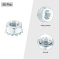 thumbnail image 3 of Uxcell 50Pack 1/4"-20 K-Lock Nut with External Tooth Washer, Zinc Plated Steel Silver, 3 of 6