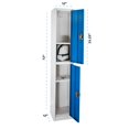 thumbnail image 3 of AdirOffice 72 in. x 12 in. x 12 in. Double-Compartment Steel Tier Key Lock Storage Locker in Blue 2 Pack, 3 of 13
