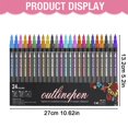 thumbnail image 3 of ZXNWN Double Line Outline Pen Set Glitter Gel Pens for Adult Coloring Books DIY Crafts 24pc Set C, 3 of 8