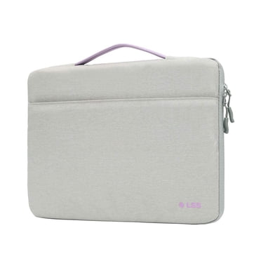 LSS Étui-housse de Protection pour Ordinateur Portable avec Poignée en Cuir PU pour Hommes/femmes - Housse Élégante et Durable pour Ordinateurs Portables de 13” à 13,5 Pouces, Housse pour Ordinateur Portable - Gris Pâle