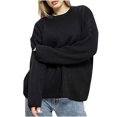 thumbnail image 1 of Timegard Chandails pour Femmes Automne Hiver Décontractés Col Rond Manches Longues Couleur Unie Tricotés Hauts Mode, 1 of 6