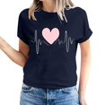 thumbnail image 2 of Pisexur T-shirt de la Saint-Valentin Haut T-shirt de la Saint-Valentin pour Femme Amour Imprimé T-shirt à Manches Courtes Haut à Manches Courtes Col Rond Haut/chemise, 2 of 5
