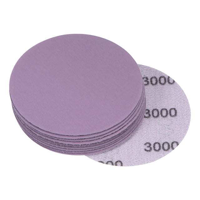 Unique Bargains 10 Pack 3-Inch Purple Sanding Discs 3000 Grits Hook & Loop Professional Aluminum Oxide Sandpaper