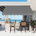 thumbnail image 2 of Outsunny Auvent Rétractable Manuel 10 X 5 Pi, Auvent Pare-Soleil pour Patio, Gris, 2 of 10