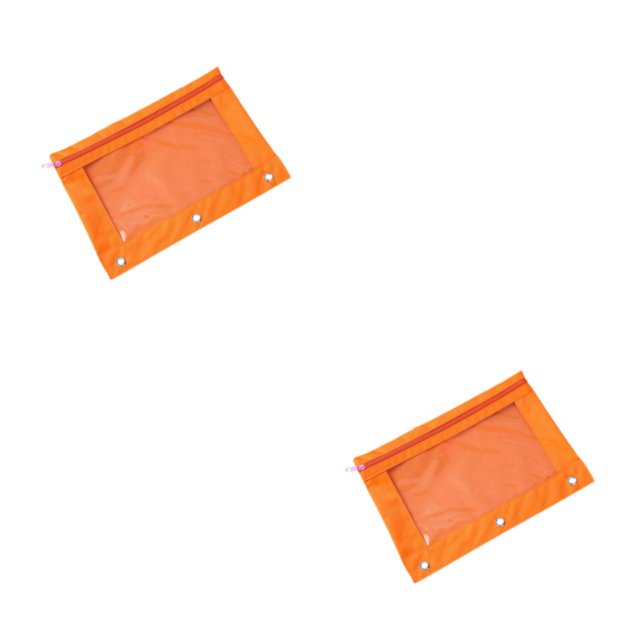 Dalazy Practical Office Supplies Stylish Zippered Document Pouch Storing Files Orange 2Set