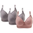 thumbnail image 1 of Bras for Women, 3PCS Womans Printing Gathered Together Large Size Daily Bra Underwear No Rims, 1 of 9